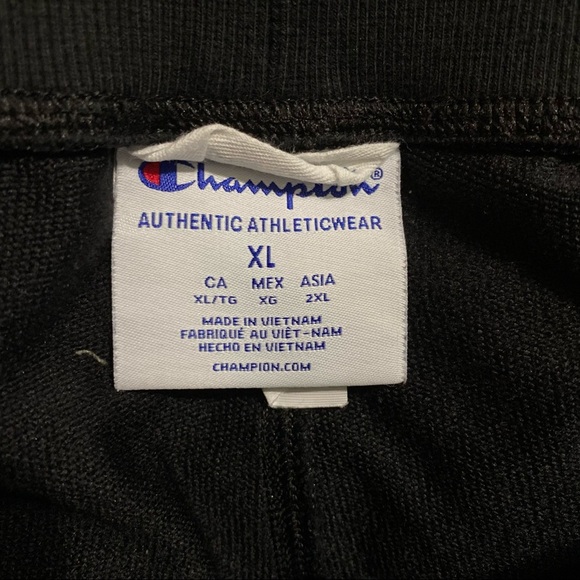 Champion Black Cotton Logo Jogger Pants - Picture 5 of 6